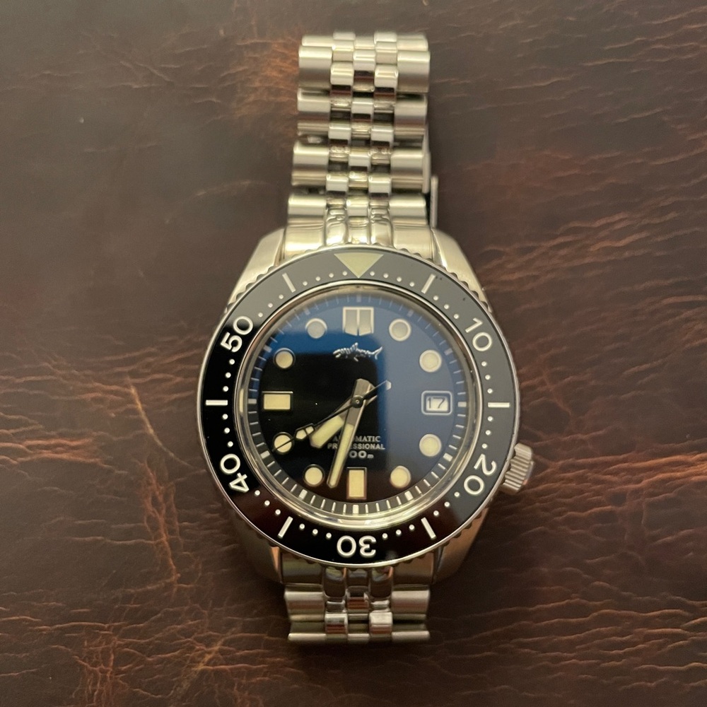 Stainless Steel Dive Watch with Black Dial Heimdallr 300m  automatic movement